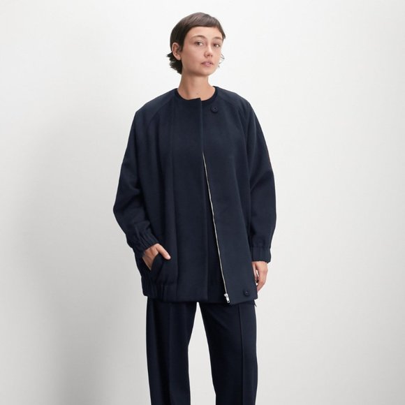 ROUCHA | Orabe Wool Crewneck Raglan Sleeve Jacket Deep Navy | Size B = US 6-8 - Picture 3 of 7